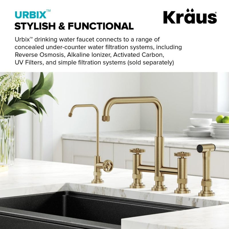 KRAUS Urbix 100% Lead-Free Kitchen Water Filter Faucet in Brushed Gold, FF-101BG - Image 2